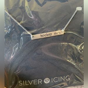 Silver Icing Hockey Mom Necklace